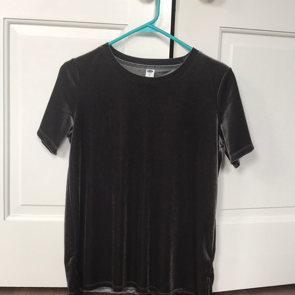Old Navy Gray Velvet Tee